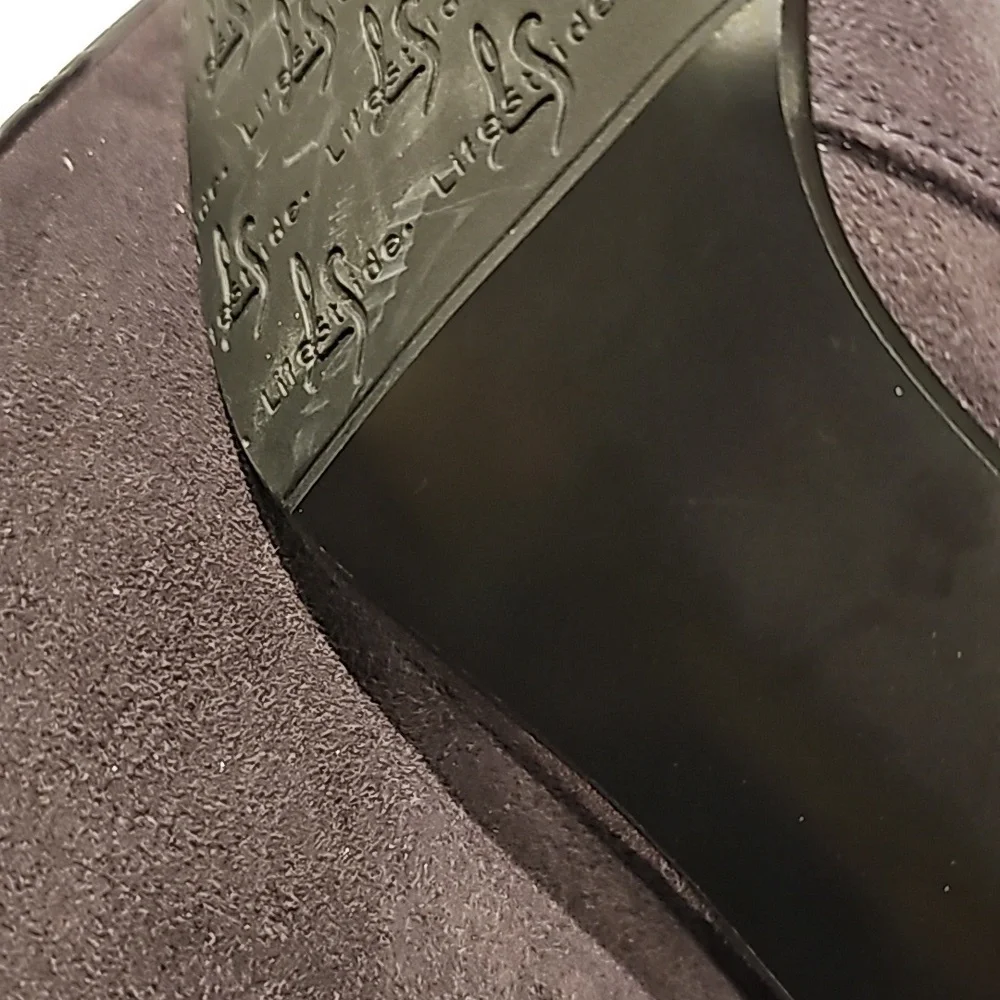 Life Stride kitten heel bootie womans size 10 new no tags deep purple suede